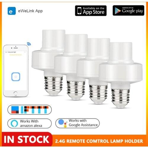 1-5Pcs BASIC-2.4G Smart Home RM 2.4G Smart Light Socket E27 Lamp Holder Support eWeLink APP Alexa Google Home