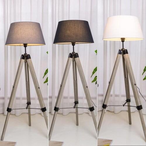 Vintage Floor Lamp Standing Light Tripod Wood Lamp Living Room Corner Floor Lamp Wooden Bed Lamp Floor Room Home Decor HWC