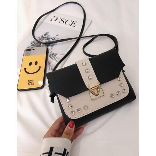 Womens shoulder bag quality PU production discount ladies Messenger bag diamond buckle waterproof phone bag bags for women 2019