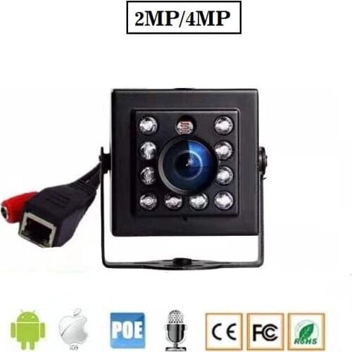 1080P 2MP/4MP built-in Microphone Optional mini Video security camera 940mm 8 IR Leds Night Vision Onvif indoor camera