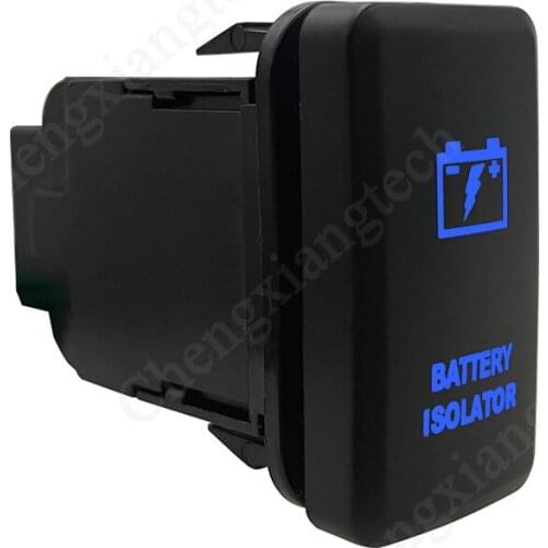 Blue LED Car Push Button Switch Battery Isolator For Toyota Prado Landcruiser Hilux FJ Cruiser ON OFF Switch + Wire 12 Volt 3Amp