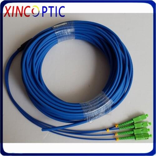 4 core 5M Single Mode Armored Patch Cord 4 core SM PVC Jacket SC LC FC ST 4 fibers 5 Meters Armored Optical Fiber Jumper Cable