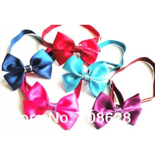 50PC/Lot Solid Colors Dog Bow Ties Pet Dog Accessories for Small Dog Neckties Cat Dog Bowties Collars