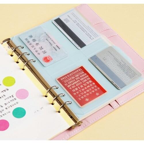 A5 A6 PVC Presentation Binder Folder Zipper Receive Bag Concise Diario Planner& Spiral Filing Products Card Holder