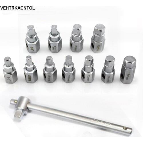 VEHTRKACNTOL 12pcs/set Truck Car Engine Sump Oil Pan Oil Drain Plug Sleeve Socket Drain Screw Wrench
