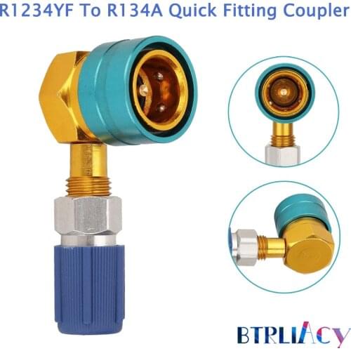 BTRLIACY R1234YF to R134a Adapter Quick Fitting Coupler Car Air-conditioning Low Side Quick Coupler Coupler Adapters Dropship