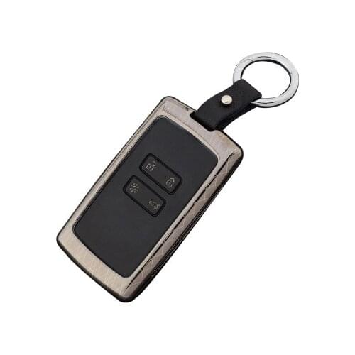 Zinc Alloy+Leather Car key cover case protector holder for Renault koleos Kadjar Keys With Key Rings car Key case