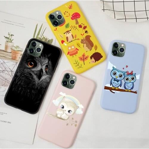 For iPhone 11 Pro Max Case Owl Cute Cartoon For iPhone 7 8 Plus 6 6S Plus SE 2020 X XS MAX XR Phone Cover Silicone TPU Case Bag