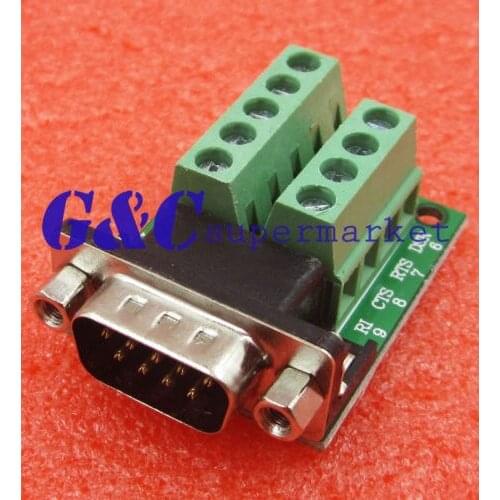 DB9 male adapter signals Terminal module RS232 Serial to Terminal DB9 connector diy electronics