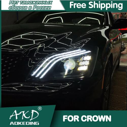 For Car TOYOTA CROWN 2005-2009 Headlights DRL Day Running Light LED Bi Xenon Bulb Fog Lights Car Accessory CROWN Head Lamp