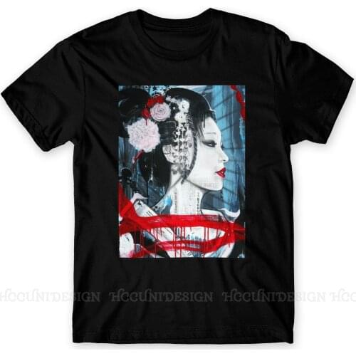 High Quality Men Japanese Geisha Samurai Tradition TShirt Geisha Artist of The Floating World Pure Cotton Shirt Tees Harajuku F