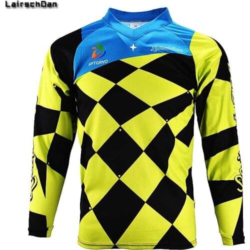 SPTGRVO LairschDan 2019 YELLOW Long Sleeve Motocross Jersey MTB Enduro MX Downhill Tshirt DH Offroad Motorcycle Bicycle Clothing