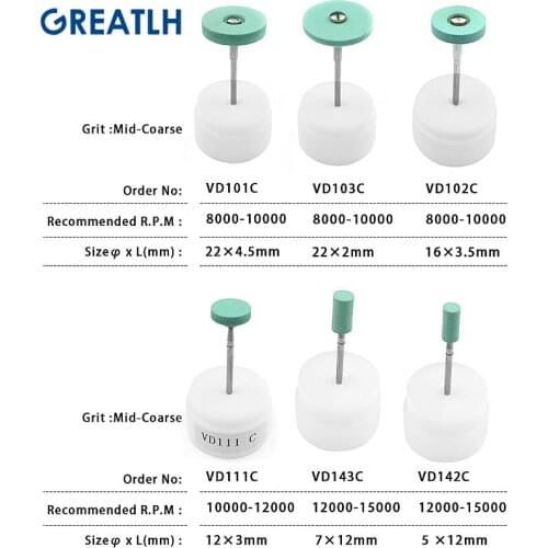 Ceramic Diamond Polishing Head Dental Lab Ceramic Diamond Grinder Zirconia Porcelain Polish dental teeth burnishing tool