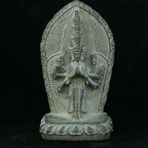 Chinese Folk Bronze Copper 1000 Arms Avalokiteshvara of Goddess Kwan-Yin Statue Buddha Statues for Decoration Collection