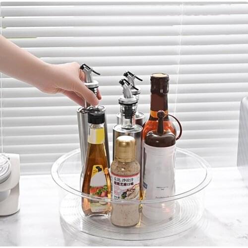 Storage Box Large Capacity Simple Rotating Organizer Spice Jar Food Snack Tray Condiments Boxes Seasoning Bottle Container Case
