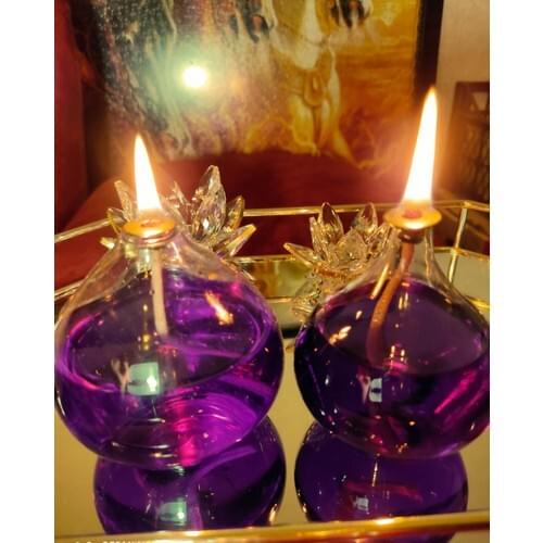 Viyale Store Drop Model Glass Oil Lamp Dual Set