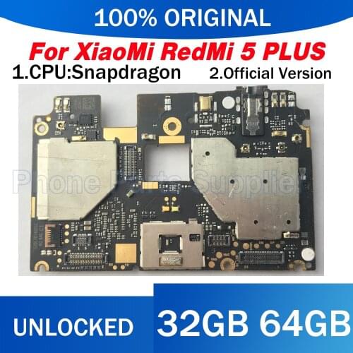 Motherboard For Redmi 5 plus Motherboard Logic Board Original Global version Work Well Unlocked Main Circuits Board 32GB 64GB
