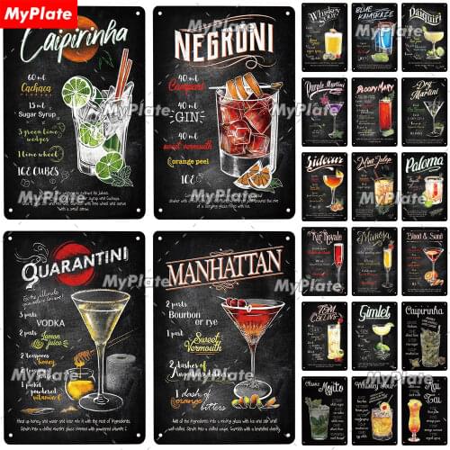 Cocktail Metal Sign Plaque Metal Sign Vintage Pub Funny Tin Sign Wall Decor for Bar Pub Club Man Cave Tin Plates Vintage