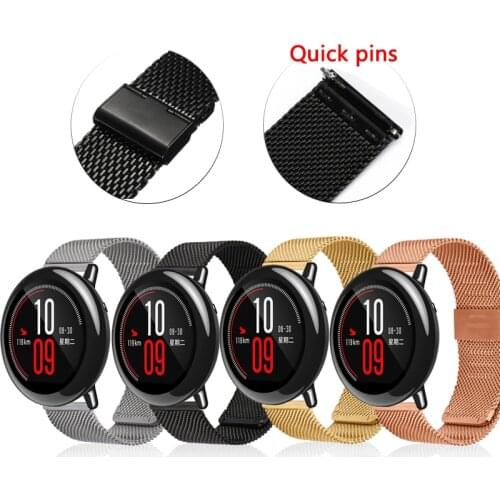 Milanese Stainless Steel Band Strap For Huami Amazfit PACE for Huami GTR 2 GTR 47mm Watchbands 20mm 22mm