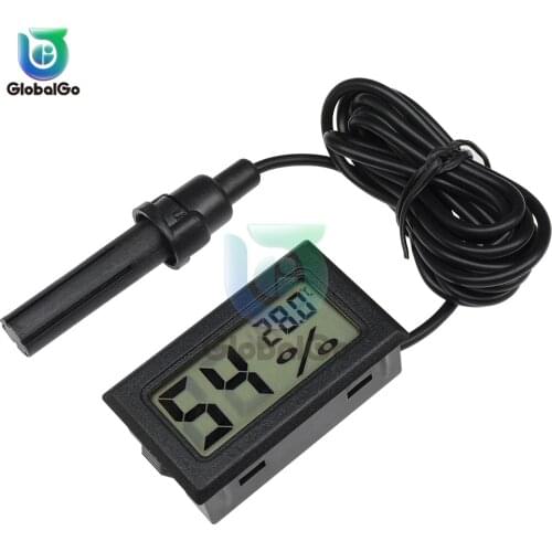 Mini LCD Digital Thermometer Hygrometer Temperature Indoor Convenient Temperature Sensor Humidity Meter Gauge Instruments Cable
