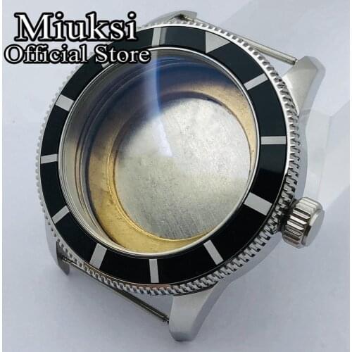 Miuksi 46mm polished stainless steel case fit ETA 2836, MIYOTA 8215 821A 8205, Mingzhu DG 2813 3804, Seagull 1612 movement