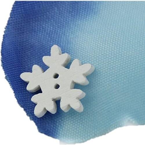 Pack of 50pcs Buttons White Color Snow Style Delicate Wood Buttons DIY Buttons for Sewing and Crafting