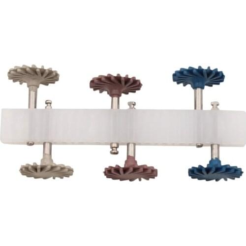 2Pcs Polishing composite resin disc kit, spiral, drill system, diamond disc, 14mm wheel rubber polisher dental lab