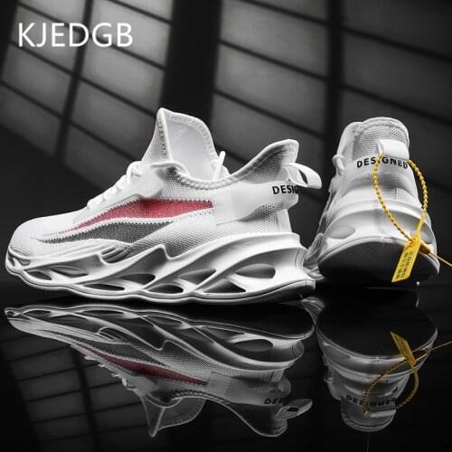 KJEDGB 2020 Brand New Breathable Sneakers Men Shoes Comfortable Light and Soft Mens Shoes Casual Solid Black White Green