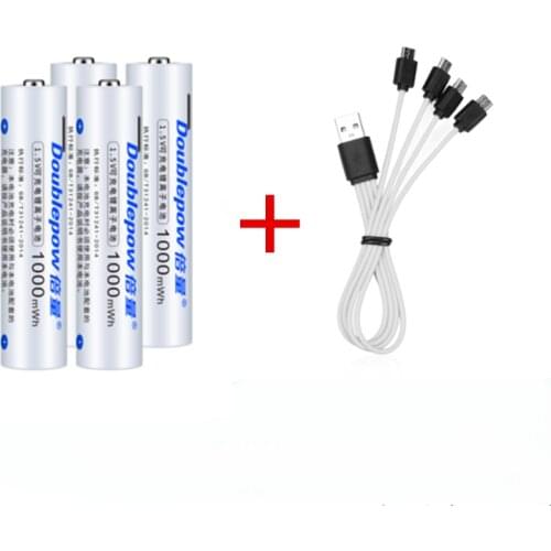 Original 1.5V AAA rechargeable battery 1000mWh USB rechargeable lithium battery fast charging via Micro USB cable