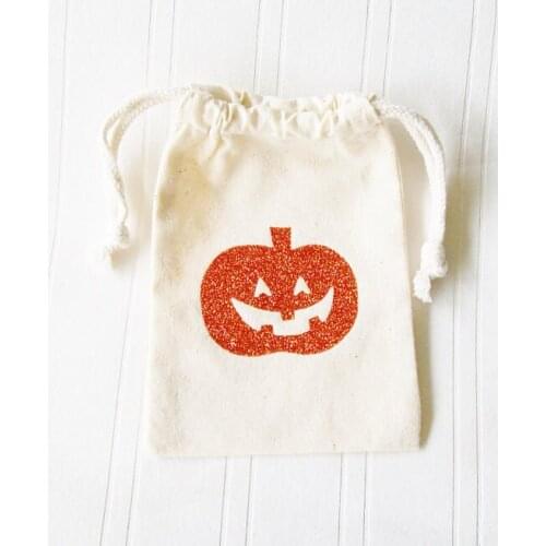 Personalized Trick or Treat muslim bag Pumpkin Gift Card Holder Wraps Halloween party Stocking Stuffer favor gift muslim bags