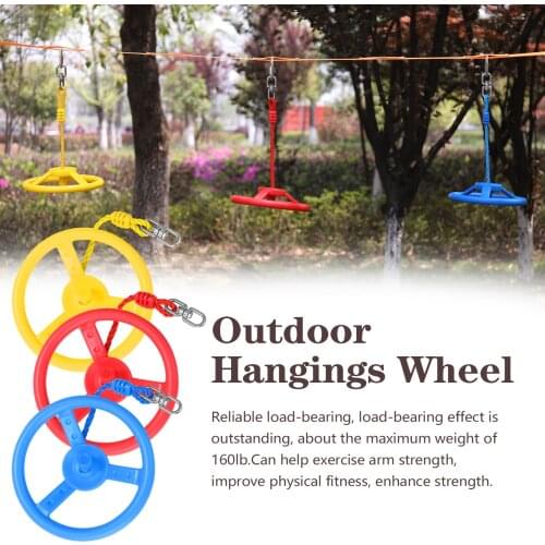 Outdoor Children Hangings Wheel Sport Toys Turntable 360 ° Rotary Table Steering Wheel Arm Strength Training Equipment Backyard