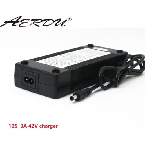 AERDU 10S 42V 3A charger for 36V Lithium-ion battery pack 5.5*2.1mm Universal AC DC Power Supply Adapter EU/US/AU/UK Plug