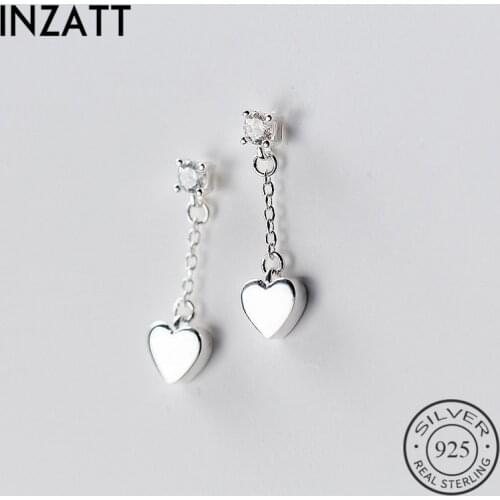 INZATT Classic Temperament Short Chain Tassel Drop Earrings Real 925 Sterling Silver For Women Engagement Party fine Jewelry