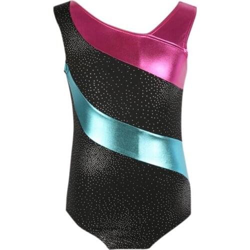 1pc Lovely Children Ballet Dance Romper Patchwork Spandex Sleeveless Dancing Athletic Girl Training Costume 4-8T