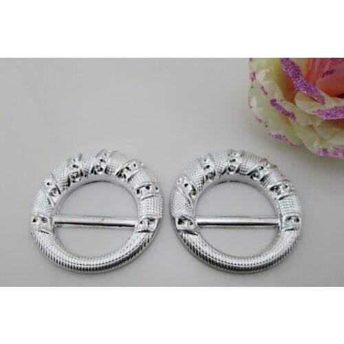 AB84)20pcs Round Fashion Rhinestone Plastic Buckle For Craft