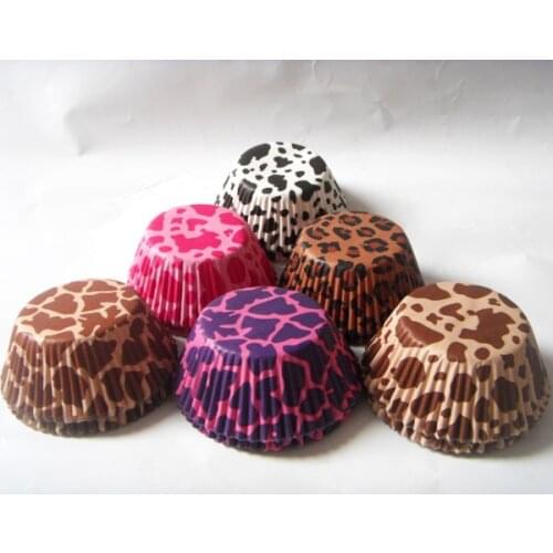 1000x animal print zebra leopard cow Camouflage paper wedding Cupcake Liner muffin cup cake baking mold case for birthday party