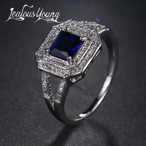 2017 Fashion Blue Stone Men Ring With Two Row Cluster Green Zircon Rings For Party Anel AR073