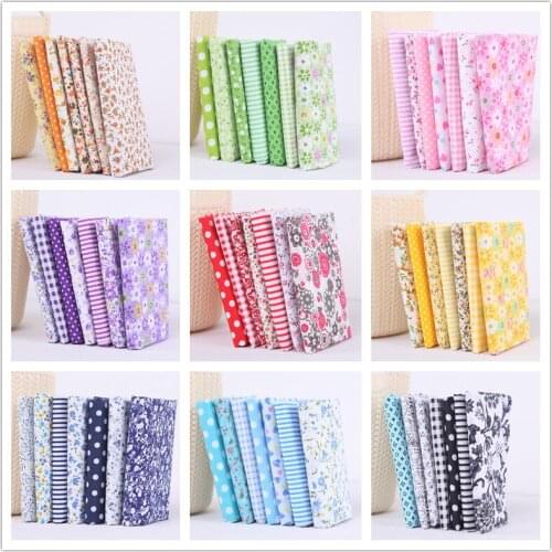 25*25cm 7pcs/Pack Printed Cotton Fabric Patchwork Floral Pattern Fabric Face Protection DIY Calico Sewing Supplies