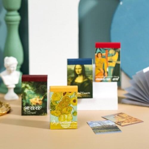 50 Pcs Art Exhibition Series Decorative Stickers Scrapbooking Stick Label Diary Album Stationery Painting Sticker Accessories