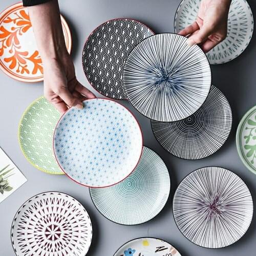 6 Inch Ceramic Side Dish Bread and Butter Plate Underglaze Round Shape Porcelain Tableware