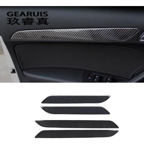 Car styling Carbon Fiber Interior Door Handle Covers Trim Door Bowl Stickers decorative for Audi q3 2013-2017 auto accessories