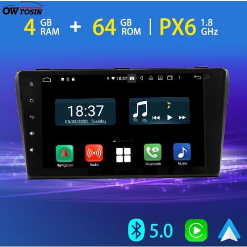 9" Car DVD Multimedia Player For Mazda 3 2004 2005 2006 2007 2008 2009 GPS Radio Android 10 Unit PX6 4+64G 4G LTE WiFi CarPlay
