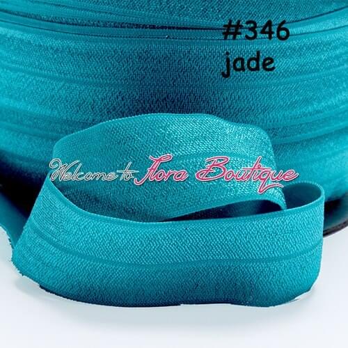 Free shipping 346 jade colored 1 inch fold over elastic ribbons for underwear