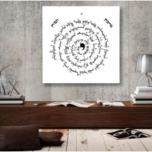 Jewish Art Business Blessing, Hebrew art, Jewish Prayer, BIRKAT HAESEK, art on Natural color %100 linenby David