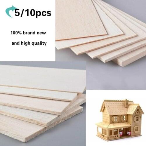 5/10pcs/Set Wooden Plate Model Balsa Wood for DIY House Ship Aircraft Toys 300x100mm