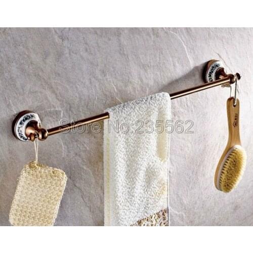 Rose Gold Brass Bathroom Towel Holder Single Towel Bar Towel Rack Towel Rail Bathroom Accessories Lba381
