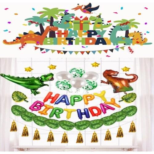 Dinosaur Latex Foil Balloon Birthday Party Supplies Tyrannosaurus Banner Decorations Boy Birthday Party Kids Party Supplies