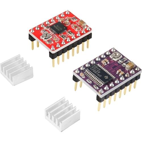 A4988 Drv8825 Stepper Motor Driver With Heat Sink 3d Printer Parts Stepstick Carrier Reprap Ramps 1.4 1.5 1.6 Mks Gen V1.4 Board