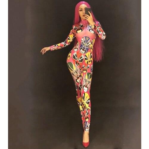 Jazz Costume Chinese Folk Bodysuit Nightclub Stage Wear For Singers Pole Dance Performance Jumpsuit Gogo Rave Clothing DNV10535