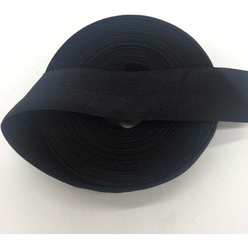 5Yards/lot 20mm 3/4" Black FOE Fold Over Elastic Spandex Satin Band Lace Dress Sewing Trim